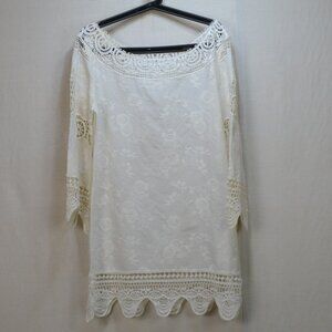 Boho 100% COTTON  LACE TUNIC SIZE SMALL  NWT
